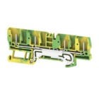 WEIDMULLER - Morsetto PE, Molla autobloccante, Verde/giallo, 2.5 mm², 500 V, 4 collegamenti, 1 piano, TS 35, V-0, Wemid ZTPE 2.5/4AN/4.