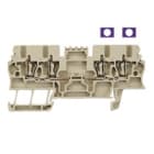 WEIDMULLER - Morsettiera passante molla autobloccante beige scuro 1.5 mm² 17.5 A 500 V 4 collegamenti 1 piano TS 35 V-0 Wemid 120 ZDU 1.5/2X2AN.