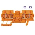 WEIDMULLER - Morsettiera passante molla autobloccante arancione 1.5 mm² 17.5 A 500 V 4 collegamenti 1 piano TS 35 V-0 Wemid 120 °C ZDU 1.5/2X2AN OR.