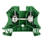 WEIDMULLER - Morsettiera passante a vite verde 10 mm² 57 A 1000 V, 2 collegamenti, 1 piano, TS 35, V-0, Wemid, 130 °C WDU 10 GN.