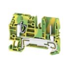WEIDMULLER - Morsetto PE, collegamento ad innesto, verde/giallo, 4 mm², 800 V, 2 collegamenti, 1 piano, TS 35, V-0, Wemid ZTPE 4/2AN/1.