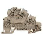 WEIDMULLER - Morsetto componibile a più piani, molla autobloccante, beige scuro, 2.5 mm², 800 V, numero di collegamenti: 4, numero di piani: 2, TS 35, V-0, Wemid ZDKPE 2.5-2/N/L/PE.