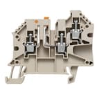 WEIDMULLER - Morsetto sezionatore di prova, collegamento a vite, beige scuro, 4 mm², 27 A, 500 V, numero di collegamenti: 3, numero di piani: 1, TS 35, V-0, Wemid WTR 4/ZR.