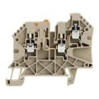 WEIDMULLER - Morsetto sezionatore di prova, collegamento a vite, beige scuro, 4 mm², 27 A, 500 V, numero di collegamenti: 3, numero di piani: 1, TS 35, V-0, Wemid WTR 4/ZR STB. 1905110000
