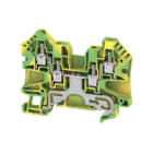 WEIDMULLER - Morsetto PE, collegamento a vite, verde/giallo, 4 mm², 800 V, 4 collegamenti, 1 piano, TS 35, V-0, Wemid, WPE 4/ZZ.