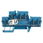 WEIDMULLER - Morsetto componibile a più piani, molla autobloccante, blu, 2.5 mm², 800 V, numero di collegamenti: 6, numero di piani: 2, TS 35, V-0, Wemid ZDK 2.5/3AN V BL.