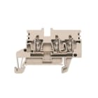 WEIDMULLER - Morsettiera passante molla autobloccante beige scuro 2.5 mm² 24 A 800 V 3 collegamenti 1 piano TS 35 V-0 Wemid 120 °C ZDU 2.5N/3AN.
