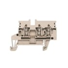 WEIDMULLER - Morsettiera passante molla autobloccante beige scuro 2.5 mm² 24 A 800 V 3 collegamenti 1 piano TS 35 V-0 Wemid 120 °C ZDU 2.5N/3AN.