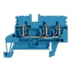 WEIDMULLER - Morsettiera passante molla autobloccante blu 2.5 mm² 24 A 800 V 3 collegamenti 1 piano TS 35 V-0 Wemid 120 °C ZDU 2.5N/3AN BL.