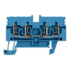 WEIDMULLER - Morsettiera passante molla autobloccante blu 2.5 mm² 24 A 800 V 4 collegamenti 1 piano TS 35 V-0 Wemid 120 °C ZDU 2.5N/4AN BL.