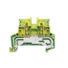 WEIDMULLER - Morsetto PE, Molla autobloccante, Verde/giallo, 2.5 mm², 800 V, Numero di collegamenti: 2, Numero di piani: 1, TS 35, V-0, Wemid ZPE 2.5N.