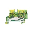 WEIDMULLER - Morsetto PE, Molla autobloccante, Verde/giallo, 2.5 mm², 800 V, 3 collegamenti, 1 piano, TS 35, V-0, Wemid ZPE 2.5N/3AN.