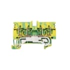 WEIDMULLER - Morsetto PE, Molla autobloccante, Verde/giallo, 2.5 mm², 800 V, 4 collegamenti, 1 piano, TS 35, V-0, Wemid ZPE 2.5N/4AN. 1933780000