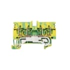 WEIDMULLER - Morsetto PE, Molla autobloccante, Verde/giallo, 2.5 mm², 800 V, 4 collegamenti, 1 piano, TS 35, V-0, Wemid ZPE 2.5N/4AN.