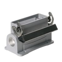 WEIDMULLER - Custodia HDC 16A SLU 1M20G con connettori a innesto industriali, gancio longitudinale in basso, dimensione 5 e protezione IP65 in condizione innestata.