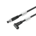 WEIDMULLER - Cavi sensore-attuatore preconfezionati, Linea di collegamento M8 / M8, 3 poli, Lunghezza cavo 3 m, maschio diritto - femmina, angolato - SAIL-M8GM8WR-3-3.0V.