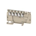 WEIDMULLER - Morsetto ripartitore di potenziale PUSH IN Beige scuro 2.5 mm² 24 A 800 V Numero di collegamenti: 5 Numero di piani: 1 TS 35 V-0 Wemid AAP12 2.5 LI BL. 1988100000