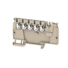 WEIDMULLER - Morsetto ripartitore di potenziale PUSH IN Beige scuro 2.5 mm² 24 A 800 V Numero di collegamenti: 5 Numero di piani: 1 TS 35 V-0 Wemid AAP12 2.5 LI BL.