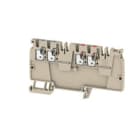 WEIDMULLER - Morsetto ripartitore di potenziale, PUSH IN, Beige scuro, 2.5 mm², 24 A, 500 V, Numero di collegamenti: 4, Numero di piani: 1, TS 35, V-0, Wemid AAP14 2.5 LI-LI.