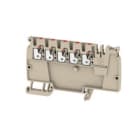 WEIDMULLER - Morsetto ripartitore di potenziale PUSH IN Beige scuro 2.5 mm² 24 A 800 V Numero di collegamenti: 5 Numero di piani: 1 TS 35 V-0 Wemid AAP12 2.5 LI RD. 1988290000