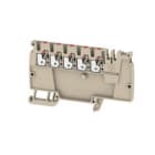 WEIDMULLER - Morsetto ripartitore di potenziale PUSH IN Beige scuro 2.5 mm² 24 A 800 V Numero di collegamenti: 5 Numero di piani: 1 TS 35 V-0 Wemid AAP12 2.5 LI RD.