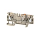 WEIDMULLER - Morsetto sezionatore di prova, PUSH IN, Beige scuro, 2.5 mm², 20 A, 500 V, Numero di collegamenti: 2, Numero di piani: 1, TS 35, V-0, Wemid ADT 2.5 2C.