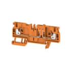 WEIDMULLER - Morsetto sezionatore di prova PUSH IN arancione 2.5 mm² 20 A 500 V Numero di collegamenti 2 Numero di piani 1 TS 35 V-0 Wemid ADT 2.5 2C OR.