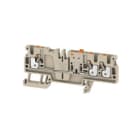 WEIDMULLER - Morsetto sezionatore di prova, PUSH IN, Beige scuro, 2.5 mm², 20 A, 500 V, Numero di collegamenti: 3, Numero di piani: 1, TS 35, V-0, Wemid ADT 2.5 3C.