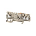 WEIDMULLER - Morsetto sezionatore di prova, PUSH IN, Beige scuro, 2.5 mm², 20 A, 500 V, Numero di collegamenti: 3, Numero di piani: 1, TS 35, V-0, Wemid ADT 2.5 3C.