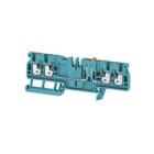 WEIDMULLER - Morsetto sezionatore di prova PUSH IN blu 2.5 mm² 20 A 500 V Numero di collegamenti 4 Numero di piani 1 TS 35 V-0 Wemid ADT 2.5 4C BL.