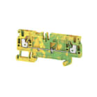 WEIDMULLER - Morsetto PE PUSH IN Verde/giallo 2.5 mm² 800 V Numero di collegamenti: 2 Numero di piani: 1 TS 35 V-0 Wemid A2C 2.5 PE /DT/FS.