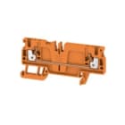 WEIDMULLER - Morsettiera passante PUSH IN arancione 2.5 mm² 24 A 800 V Numero di collegamenti: 2 Numero di piani: 1 TS 35 V-0 Wemid 130 °C A2C 2.5 /DT/FS OR.