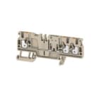 WEIDMULLER - Morsetto sezionatore di prova, PUSH IN, Beige scuro, 2.5 mm², 20 A, 500 V, Numero di collegamenti: 3, Numero di piani: 1, TS 35, V-0, Wemid ADT 2.5 3C W/O DTLV.