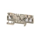 WEIDMULLER - Morsetto sezionatore di prova, PUSH IN, Beige scuro, 2.5 mm², 20 A, 500 V, Numero di collegamenti: 3, Numero di piani: 1, TS 35, V-0, Wemid ADT 2.5 3C W/O DTLV.