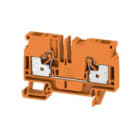 WEIDMULLER - Morsettiera passante arancione PUSH IN 6 mm² 41 A 800 V Numero di collegamenti: 2 Numero di piani: 1 TS 35 V-0 Wemid 130 °C A2C 6 OR.