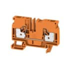 WEIDMULLER - Morsettiera passante arancione PUSH IN 6 mm² 41 A 800 V Numero di collegamenti: 2 Numero di piani: 1 TS 35 V-0 Wemid 130 °C A2C 6 OR.