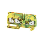 WEIDMULLER - Morsetto PE PUSH IN Verde/giallo 6 mm² 800 V Numero di collegamenti: 3 Numero di piani: 1 TS 35 V-0 Wemid A3C 6 PE.