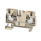 WEIDMULLER - Morsettiera passante PUSH IN Beige scuro 4 mm² 32 A 800 V Numero di collegamenti: 2 Numero di piani: 1 TS 35 V-0 Wemid 130 °C A2C 4.