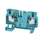 WEIDMULLER - Morsettiera passante PUSH IN blu 4 mm² 32 A 800 V Numero di collegamenti: 2 Numero di piani: 1 TS 35 V-0 Wemid 130 °C A2C 4 BL.