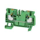 WEIDMULLER - Morsettiera passante PUSH IN verde 4 mm² 32 A 800 V Numero di collegamenti: 2 Numero di piani: 1 TS 35 V-0 Wemid 130 °C A2C 4 GN.