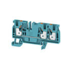 WEIDMULLER - Morsettiera passante PUSH IN blu 4 mm² 32 A 800 V 3 collegamenti 1 piano TS 35 V-0 Wemid 130 °C A3C 4 BL.