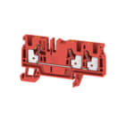 WEIDMULLER - Morsettiera passante PUSH IN rosso 4 mm² 32 A 800 V Numero di collegamenti: 3 Numero di piani: 1 TS 35 V-0 Wemid 130 °C A3C 4 RD.