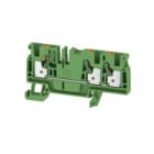 WEIDMULLER - Morsettiera passante PUSH IN verde 4 mm² 32 A 800 V Numero di collegamenti: 3 Numero di piani: 1 TS 35 V-0 Wemid 130 °C A3C 4 GN.