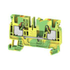WEIDMULLER - Morsetto PE PUSH IN Verde/giallo 4 mm² 800 V Numero di collegamenti: 2 Numero di piani: 1 TS 35 V-0 Wemid A2C 4 PE.