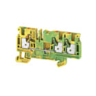 WEIDMULLER - Morsetto PE PUSH IN Verde/giallo 4 mm² 800 V Numero di collegamenti: 3 Numero di piani: 1 TS 35 V-0 Wemid A3C 4 PE.