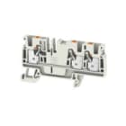 WEIDMULLER - Morsettiera passante PUSH IN Grigio chiaro 4 mm² 32 A 800 V Numero di collegamenti: 3 Numero di piani: 1 TS 35 V-0 Wemid 130 °C A3C 4 LTGY.