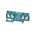 WEIDMULLER - Morsettiera passante PUSH IN blu 4 mm² 32 A 800 V Numero di collegamenti 4 Numero di piani 1 TS 35 V-0 Wemid 130 °C A4C 4 BL.