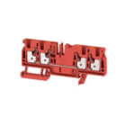 WEIDMULLER - Morsettiera passante PUSH IN rosso 4 mm² 32 A 800 V Numero di collegamenti 4 Numero di piani 1 TS 35 V-0 Wemid 130 °C A4C 4 RD.