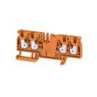 WEIDMULLER - Morsettiera passante PUSH IN arancione 4 mm² 32 A 800 V Numero di collegamenti 4 Numero di piani 1 TS 35 V-0 Wemid 130 °C A4C 4 OR.