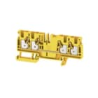 WEIDMULLER - Morsettiera passante PUSH IN giallo 4 mm² 32 A 800 V Numero di collegamenti 4 Numero di piani 1 TS 35 V-0 Wemid 130 °C A4C 4 YL.